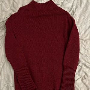 over sized red sweater
